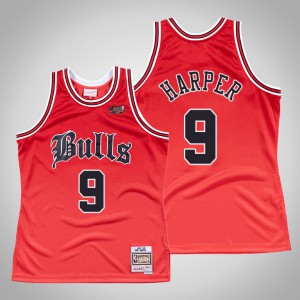 Ron Harper Chicago Bulls 1997-98 Faded Men's #9 Old English Jersey - Red 734523-154