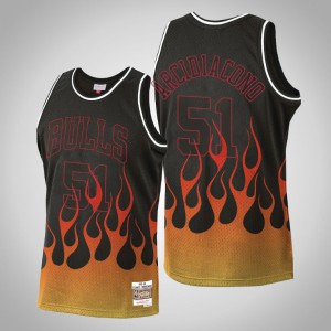 Ryan Arcidiacono Chicago Bulls Men's #51 Flames Jersey - Black 154191-252