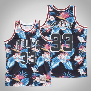 Scottie Pippen Chicago Bulls HWC Men's #33 Floral Fashion Jersey - Black 228932-404