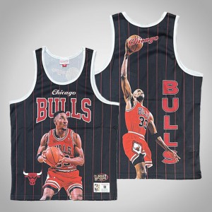 Scottie Pippen Chicago Bulls Throwback Men's #33 Hardwood Classics Tank Top - Black 816890-225