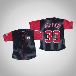 Scottie Pippen Chicago Bulls Pinstripe Men's #33 Vintage Jersey - Navy 541369-985