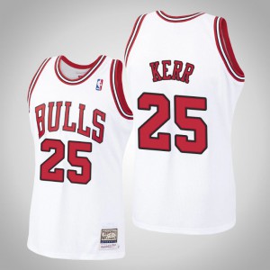Steve Kerr Chicago Bulls 1997-98 Authentic Men's #25 Hardwood Classics Jersey - White 813735-440