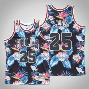 Steve Kerr Chicago Bulls HWC Men's #25 Floral Fashion Jersey - Black 399754-502