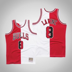 Zach LaVine Chicago Bulls 1997-98 Hardwood Classics Men's #8 Split Jersey - White Red 487145-337