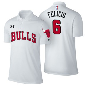 Cristiano Felicio Chicago Bulls Player Performance Men's #6 Association Polo - White 624833-541