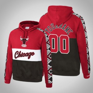 Custom Chicago Bulls Leading Scorer Pullover Men's #00 Hardwood Classics Hoodie - Red 138363-909