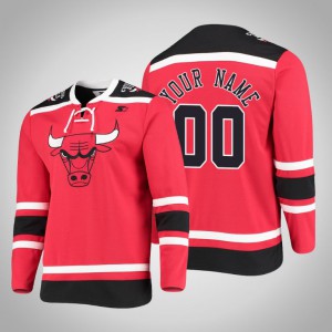 Custom Chicago Bulls Fashion Men's #00 Pointman Hockey Jersey - Red 991572-564