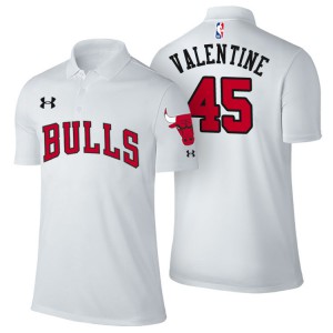 Denzel Valentine Chicago Bulls Player Performance Men's #45 Association Polo - White 256343-794