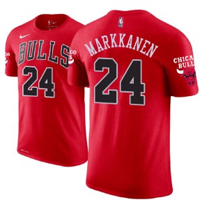 Lauri Markkanen Chicago Bulls Name & Number Men's #24 Icon T-Shirt - Red 309380-608