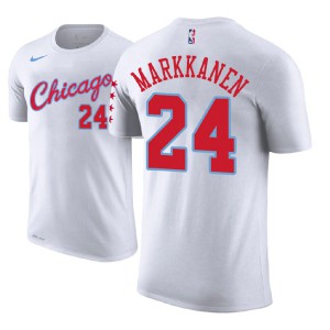Lauri Markkanen Chicago Bulls Edition Name & Number Player Men's #24 City T-Shirt - White 869150-610