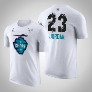 Michael Jordan Chicago Bulls Game The Buzz Side Sweep Men's #23 2019 All-Star T-Shirt - White 997648-875