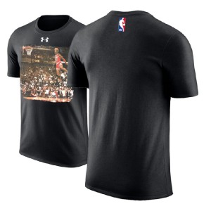 Michael Jordan Chicago Bulls 1988 Free Throw Line Dunk Men's Performance T-Shirt - Black 927861-427