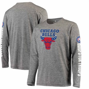 Chicago Bulls Made to Move Long Sleeve Men's Hoops For Troops T-Shirt - Gray 231832-809