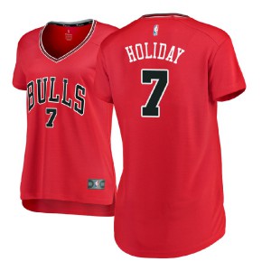 Justin Holiday Chicago Bulls 2017-18 Edition Replica Women's #7 Icon Jersey - Red 307337-212