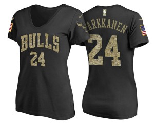 Lauri Markkanen Chicago Bulls USA Flag USA Flag Women's #24 Name & Number T-Shirt - Camo 507823-734