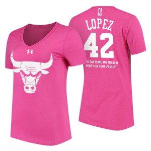 Robin Lopez Chicago Bulls With Message Women's #42 Mother's Day T-Shirt - Pink 525765-912