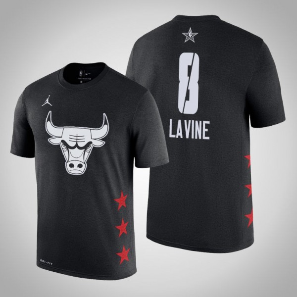 Zach LaVine Chicago Bulls Game Men's #8 2019 All-Star T-Shirt - Black - T- Shirt,Zach LaVine Bulls Jersey - jordan jersey 1998 
